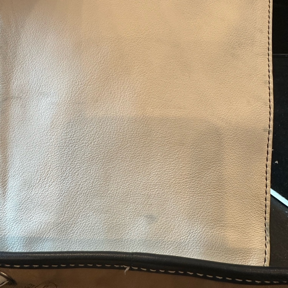 Coach Leather Drawstring Backpack with Contrast Trim - Navy  & Cream - Picture 13 of 16